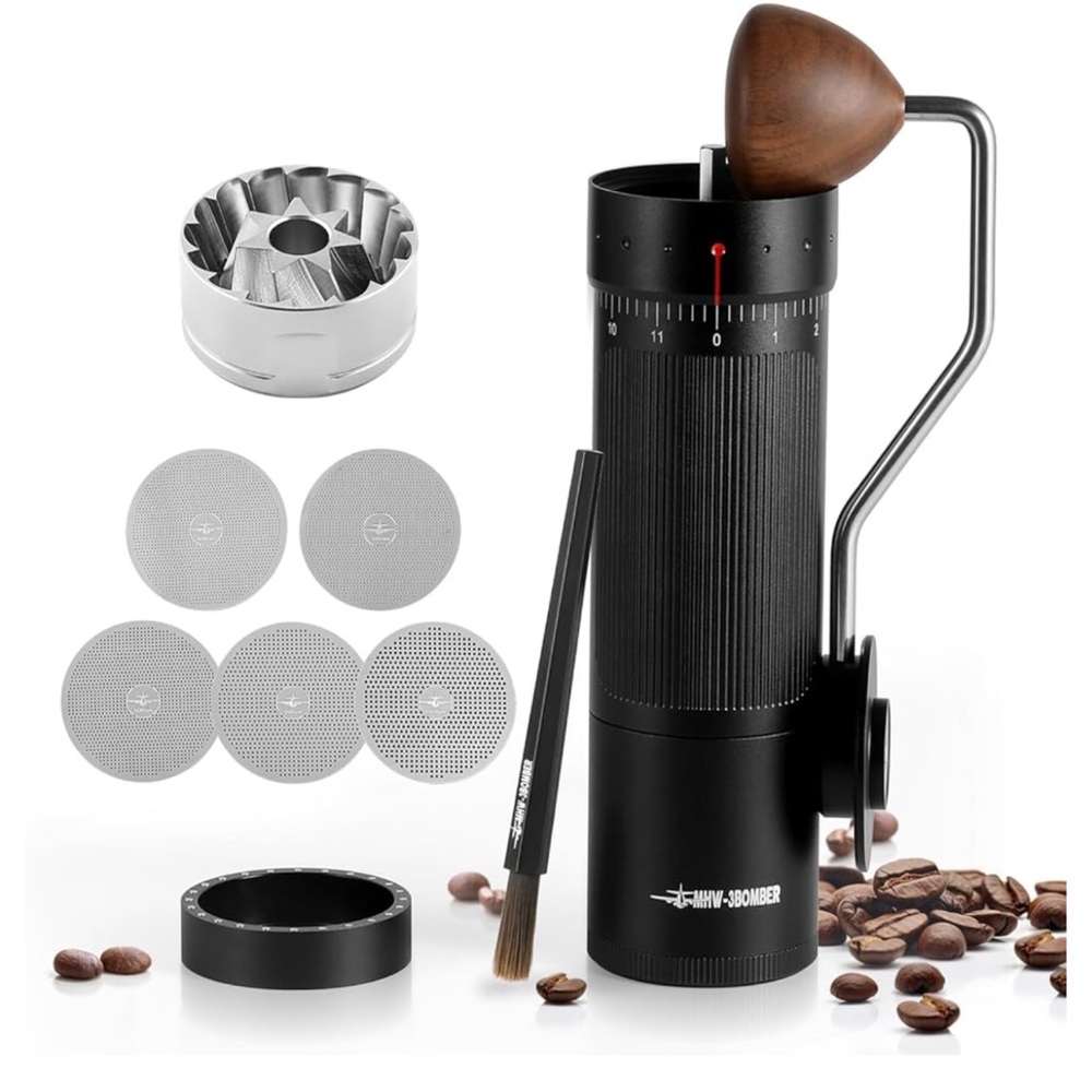 Lightly used MHW-3BOMBER manual coffee grinder